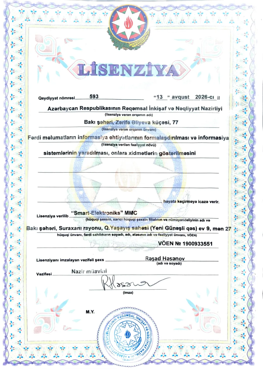 Smart-Elektroniks MMC lisenziyası №593